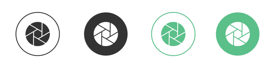 Camera shutter icon logo vector set. Graphic design elements