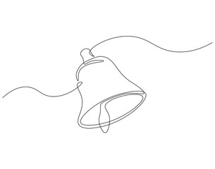 School bell continuous line. Continuous one line drawing of school bell. Back to school, reminder, alertness concept. Single line drawing