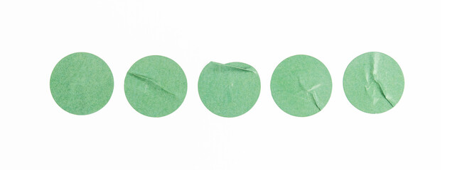 Round Paper Sticker Label Isolated on White – Blank Adhesive Tag Mockup