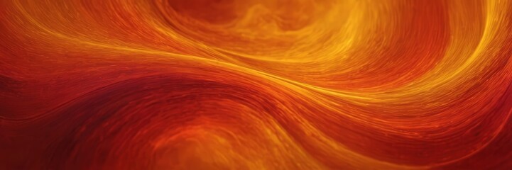 Dynamic abstract swirls of vibrant orange and yellow create a warm, energetic background that radiates movement, intensity, and bold visual energy. 