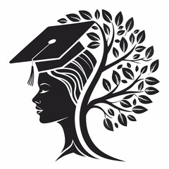 Education logo vector silhouette black color education icon