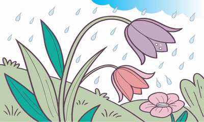 Naklejka premium vector illustration of a flower free download
