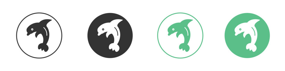 Dolphin icon logo vector set. Graphic design elements