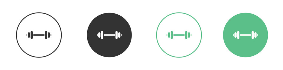 Dumbbell icon logo vector set. Graphic design elements