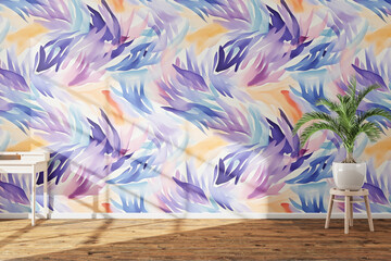 Wall Colorful watercolor paints Mockup