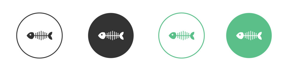 Fish bones icon logo vector set. Graphic design elements