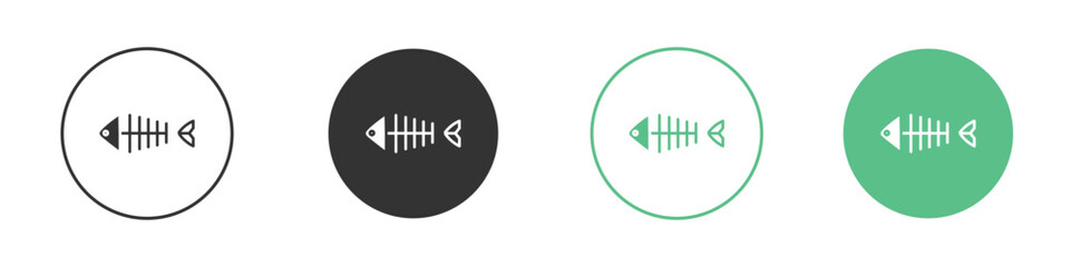 Fishbone icon logo vector set. Graphic design elements