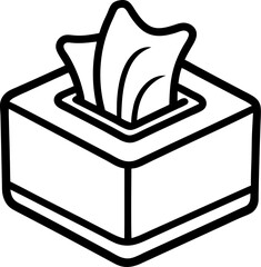 tissue box vector line art icon 