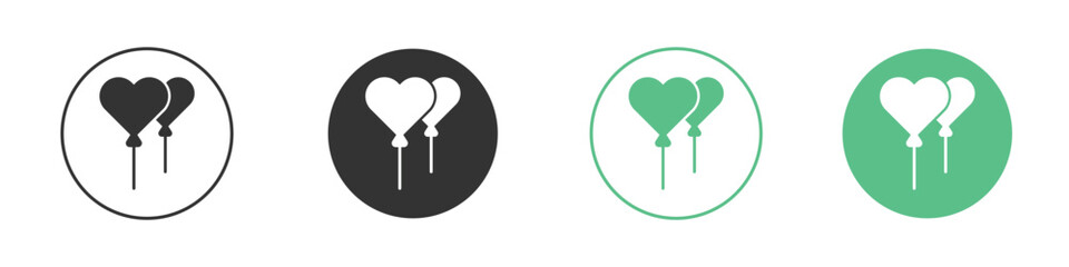 Heart balloon icon logo vector set. Graphic design elements