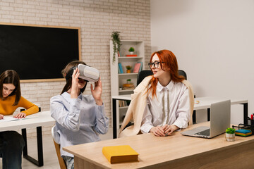 Office Team Engaging with Virtual Reality Technology for Innovation