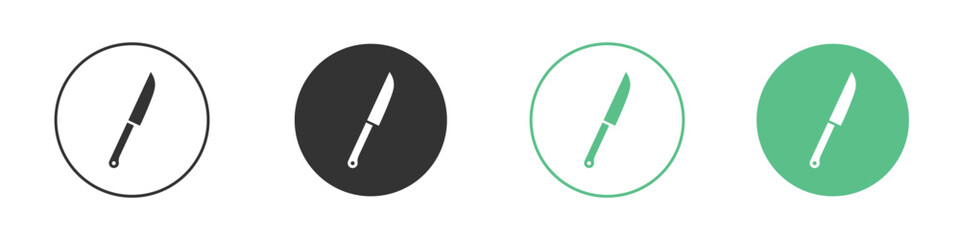 Kitchen knife icon logo vector set. Graphic design elements
