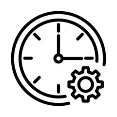 Time management outline icon. Time management icon isolated on white background. Transparent background, minimalist symbol. Vector images