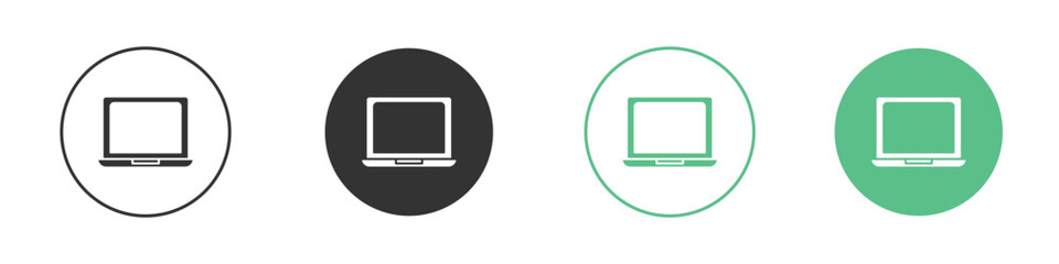 Laptop icon logo vector set. Graphic design elements
