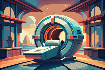 Futuristic Medical Scanner. A Glimpse into the Future of Healthcare