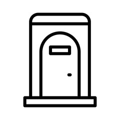 Public toilet outline icon. Toilet icon isolated on white background. Transparent background, minimalist symbol. Vector images