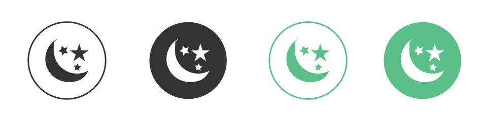 Moon stars icon logo vector set. Graphic design elements