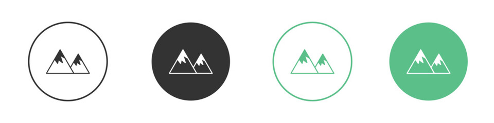 Mountains icon logo vector set. Graphic design elements