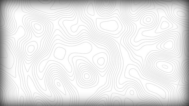 4K seamless animated topographic lines background. Abstract black terrain map motion, perfect for modern design, tech visuals, and data mapping.