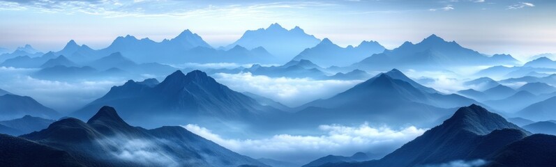 Obraz premium Mountains with a few clouds in the sky banner