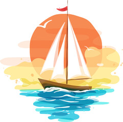 Sail ship seascape