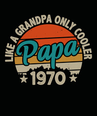 Vintage Papa T-Shirt, Retro Sunset Grandpa Gift, Cool Papa Graphic Tee, Father's Day Present, Casual Family Apparel 1970