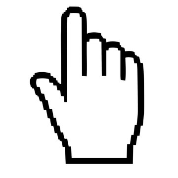 Pixel Hand Pointer &ndash; Vector Illustration

