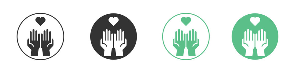 Obraz premium Philanthropy icon logo vector set. Graphic design elements