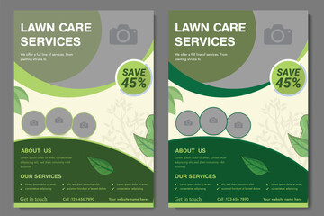 lawn & garden flyer design template landscaping services Tree and gardening service poster leaflet design. lawnmower flyer. Lawn care social media post promotion template design