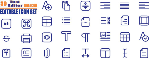 Icons representing text editing tools like bold italic and underline ideal for software development writing apps and digital communication projects.