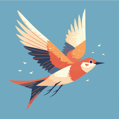 Obraz premium Vibrant Bird in Flight A Colorful Illustration of Avian Grace
