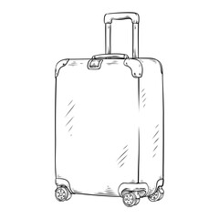 suitcase line art handdraw illustration