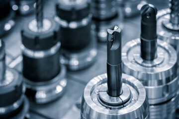 Milling metal cutter tools for CNC machine, dustrial design background, engineering technology...