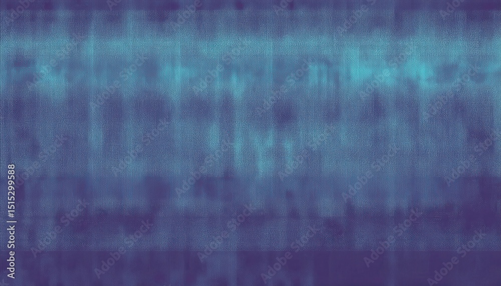 Poster grainy indigo blue texture with horizontal noise bands and digital distortion for glitch art, vaporw