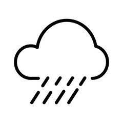 Rainy outline icon. Weather icon isolated on white background. Transparent background, minimalist symbol. Vector images
