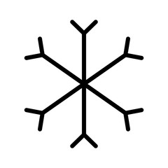 Snowflake outline icon. Weather icon isolated on white background. Transparent background, minimalist symbol. Vector images