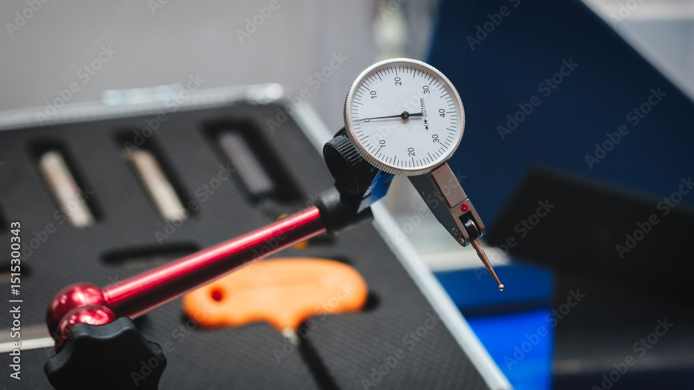 Poster Quality control on milling CNC machine, coordinate measuring machine, Quality control machine