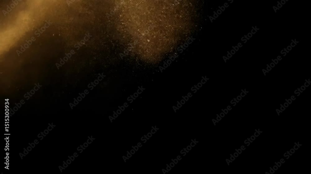 Poster Abstract dynamic cloud of dust particles dispersing against black background in explosion