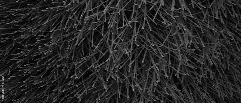 Aufkleber close-up of black bristles of brush. wide abstract texture background for template pages and banners