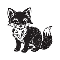 Fox illustration vector silhouette logo sticker