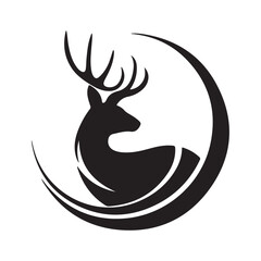 Obraz premium Deer Logo Design Vector, Deer Silhouette, Elegant black gold deer logo design, 