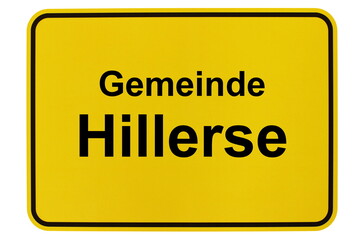 Illustration eines Ortsschildes der Gemeinde Hillerse in Niedersachsen