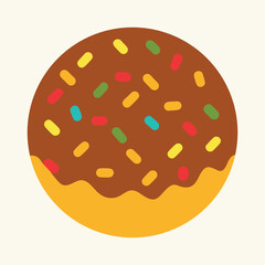 Top View Chocolate Sprinkles in Flat Color Style