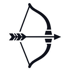 Bow and arrow vector illustration on transparent background for ancient warfare and mythology