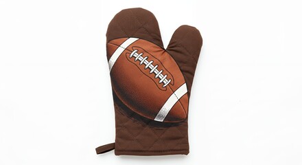 Brown football oven mitt