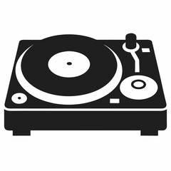Turntable vinyl record player dj music icon