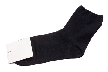 Comfortable dark women's socks with a loose elastic band isolated on a transparent background. Graphic  resources. Top view. Flat lay.