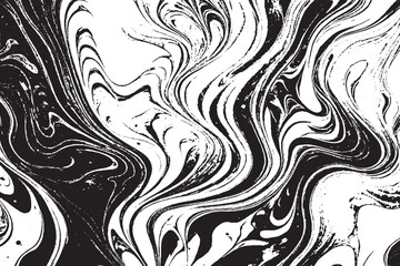 Fototapeta premium Swirling Black and White Ink Marble Texture