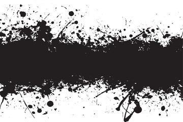 Obraz premium Grunge Ink Splatter Banner with Horizontal Paint Explosion