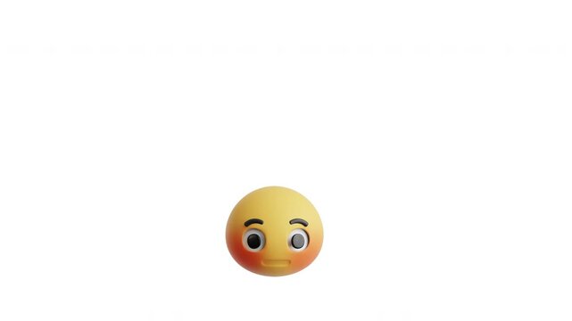 blushing embarrassed emoji 3D Icon Animation