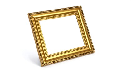 Gold Picture Frame Isolated.